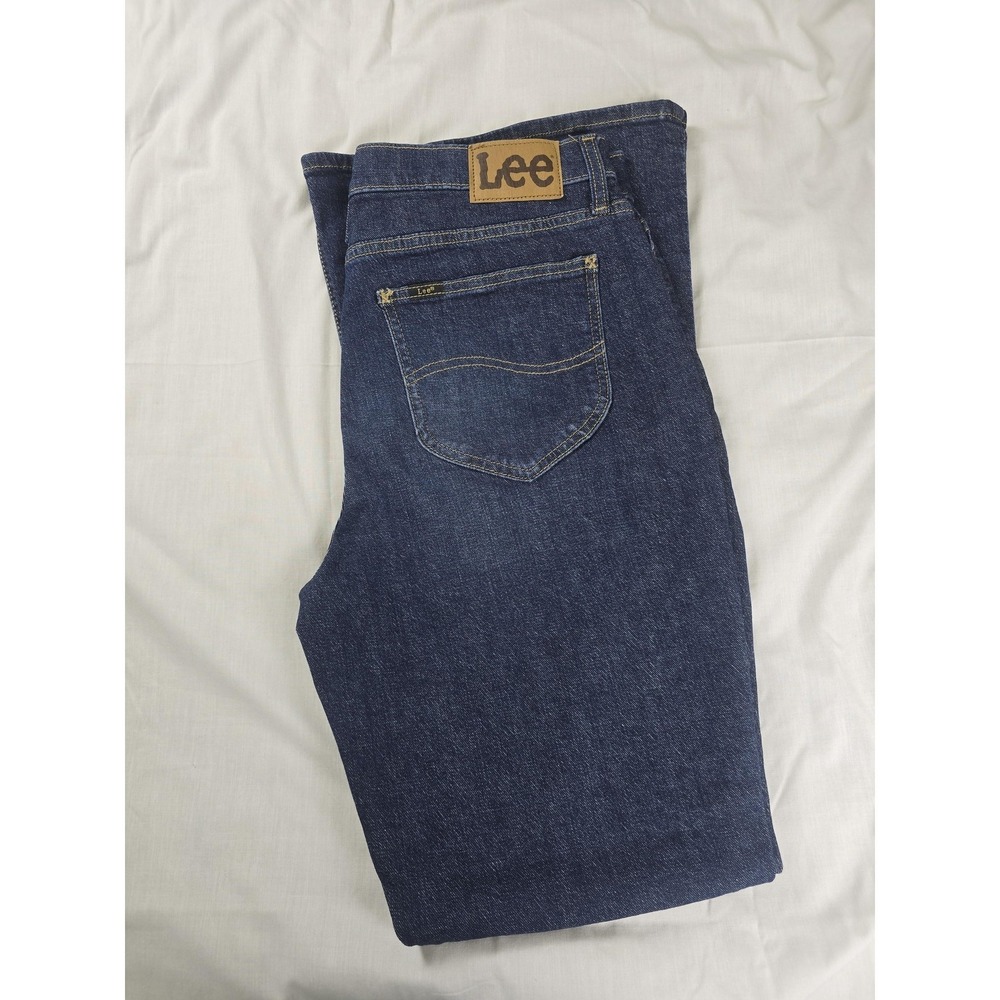 Lee‎ Jeans Womens 14 Medium Blue Flare Mid Rise Stretch Denim Pants Comfort Soft